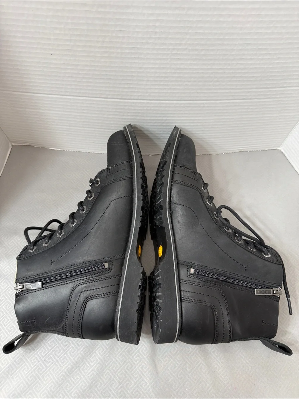 Harley-Davidson Men’s Size 9.5 Stratford Black orLeather Lace-Up Motorcycle Boot